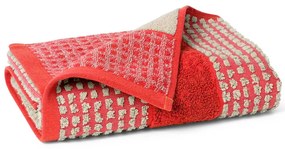 Червена кърпа от органичен памук от тери 50x100 cm Check – JUNA