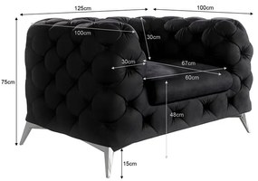 Черно кадифено кресло Chelsea – Ropez