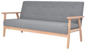 275178 vidaXL Комплект дивани, 2 части, плат, светлосиви