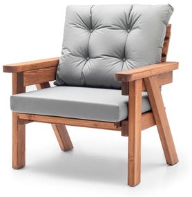 Градинско кресло от масивно дърво в сиво-естествен цвят Abant – Floriane Garden