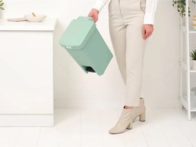 Кош за боклук с педал Brabantia StepUp 1008481, 16 л, Екологични материали, Голям отвор, Светлозелен