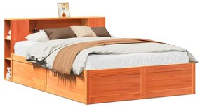 3323421 vidaXL Рамка за легло без матрак, восъчнокафяв, 120x200 см, бор масив
