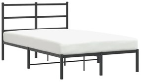 355362 vidaXL Метална рамка за легло с горна табла, черна, 120x190 см
