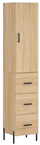 3198860 vidaXL Висок шкаф, сонома дъб, 34,5x34x180 см, инженерно дърво