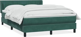 3318288 vidaXL Боксспринг легло с матрак, тъмнозелено, 160x210 см, кадифе