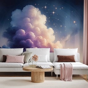 Тапет – Звездно небе над облачен пейзаж