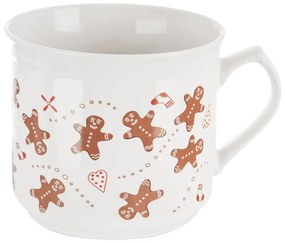 Бяла керамична чаша с коледен мотив 500 ml Gingerbread – Dakls