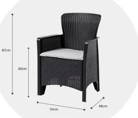 Комплект градински мебели в черно
