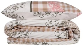 Бяло-розово единично спално бельо от памук Renforcé 140x200 cm Nazenin – Mijolnir