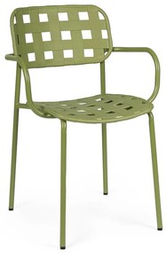 Зелени градински столове в комплект от 4 бр. метални Clover – Bizzotto