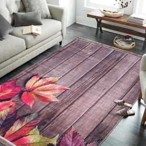 Ярък цветен килим с шарка на листа Ширина: 120 см | Дължина: 180 см