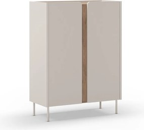 Кремаво-естествено шкафче от декор от дъб 90x120x40 cm Lucile – Marckeric