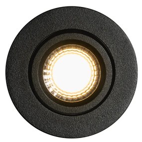 Вграден прожектор черен, накланящ се 6,5см с LED IP54 Ултра тънък - Pupil