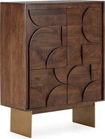 Кафяво шкафче от масивно манго 90x120x40 cm Trisha – MOME