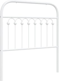 376677 vidaXL Метална резервна табла за легло, бяла, 90 см