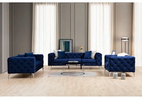 Тъмносин кадифен диван 237 cm Como – Artie