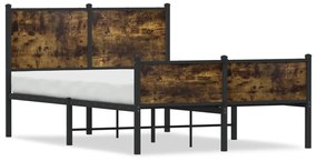4007848 vidaXL Метална рамка за легло, без матрак, опушен дъб, 120x200 см