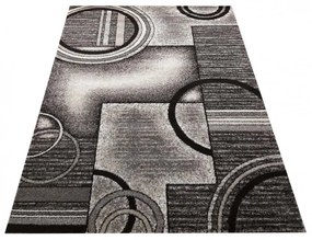 Модерен сиво-кафяв килим с абстрактни кръгове Ширина: 240 см | Дължина: 330 см