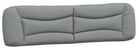 374616 vidaXL Мека табла за легло, светлосива, 200 см, плат