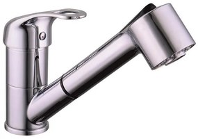 Смесител за кухня ICF 7190049, месингов, хром, с изтеглящ душ, 22.9x14см