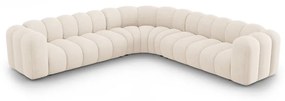 Кремав шенилов модулен ъглов диван Lupine – Micadoni