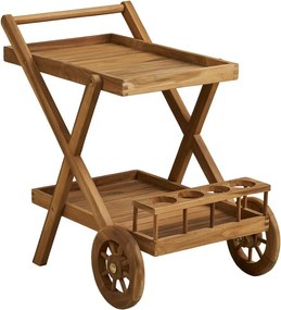 Маса за сервиране на колелца от масивна дървесина 50x86 cm Pasaku – House Nordic