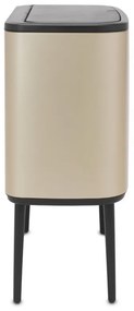 Кош за смет Brabantia Bo Touch 1003216, 3x11 л, Плавно и безшумно отваряне, Голям отвор, Златен металик