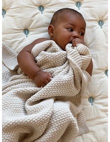 Светложълто/синьо олекотено бебешко одеяло от органичен памук 90x120 cm Balloon – Cam Cam Copenhagen