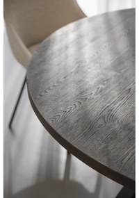 Тъмнокафява кръгла сгъваема трапезна маса от декор от дъб ø 135 cm Maddock – Rowico