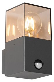 Външна стенна лампа тъмно сива с датчик за движение IP44 - Denmark