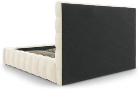 Бежово тапицирано двойно легло с място за съхранение и решетка 200x200 cm Bali - Cosmopolitan Design