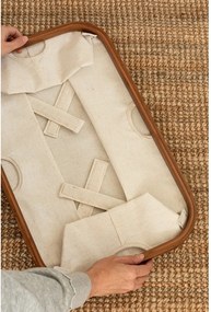 Кремав текстилен сгъваем кош за пране Bamboo/Linen – Bigso
