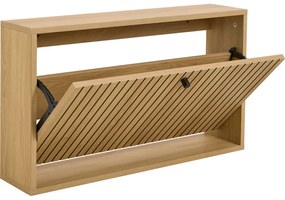 Накланяща се стойка за обувки от дъбов декор в естествен цвят 72x43x17 cm Albany – Actona