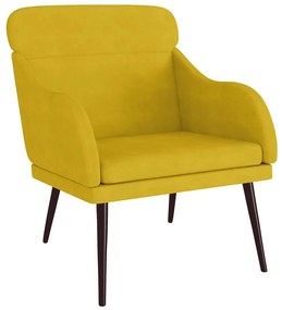 351441 vidaXL Кресло, жълто, 63x76x80 см, кадифе