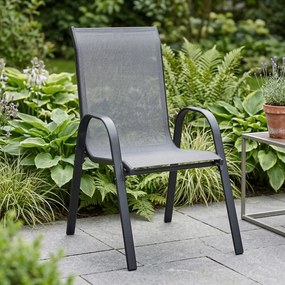 Градински столове за терасата - комплект от 4 броя Черен