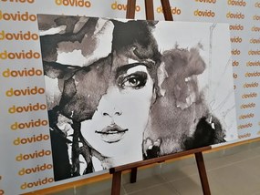 Картина на платно – Черно-бял портрет на жена