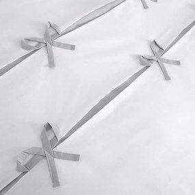 Бяло и сиво спално бельо , 135 x 200 cm Milo Bow - Catherine Lansfield