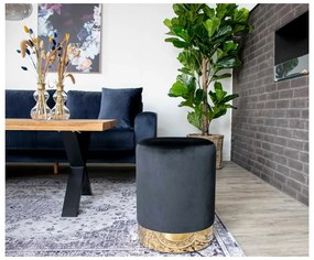 Черен пуф Gamby, ø 34 cm - House Nordic