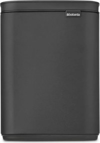 Кош за боклук Brabantia Bo Small 1008866, 4 л, Плавно и безшумно отваряне, Противоплъзгаща основа, Минерално покритие, Тъмносив