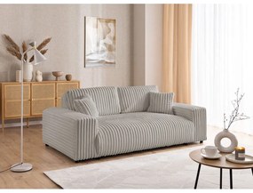 Светлосив диван от рипсено кадифе 213 cm Justin – Ropez