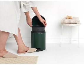 Кош за боклук с педал Brabantia NewIcon 1003199, 5 л, Плавно затваряне, Противоплъзгаща основа, Тъмнозелен