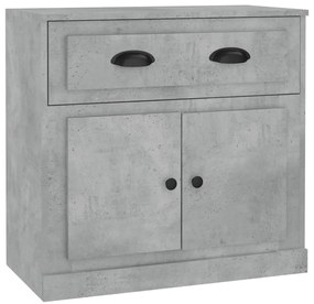 816428 vidaXL Сайдборд, бетонно сив, 70x35,5x67,5 см, инженерно дърво