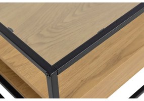 Масичка за кафе със стъклен плот в естествен цвят 80x80 cm Randolf – Actona