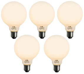 Комплект от 5 E27 Димируема LED крушка Опал G95 5W 450lm 2200K