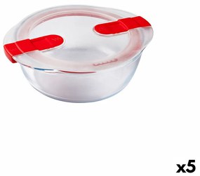 Херметическа Кутия за Обяд Pyrex Cook&heat 1,1 L 21 x 18 x 7 cm Прозрачен Cтъкло (5 броя)