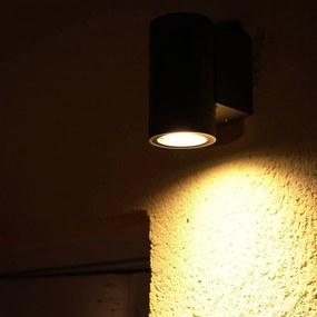 Сива стенна лампа, височина 9 cm Rega - SULION