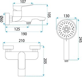 Смесител за вана PREMIUM REA Vision Brush Copper