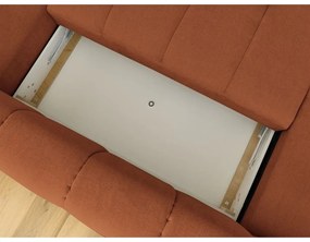 Сгъваем/с място за съхранение ъглов диван в тухлен цвят (десен ъгъл/U форма) Fuji – Bobochic Paris