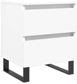 826892 vidaXL Нощно шкафче, бяло, 40x35x50 см, инженерно дърво