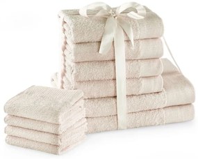 Кремави памучни хавлии и кърпи за баня в комплект от 10 бр. от тери Amari – Restilo